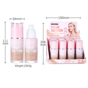 Oil-Control Waterproof Long Lasting Natural SPF Pore Care Whitening Concealer Liquid Foundation