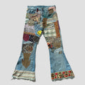 Aeedenim Denim Clothing Manufacturer Top Quality Wholesale Custom Patchwork Flare Jeans Pants for Men New Fashion