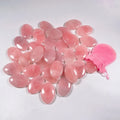 Hongzhuo Wholesale Crystal Healing Thumb Worry Stones Natural Rose Quartz Polished Palm Stone Oval Shape Thumb Stone
