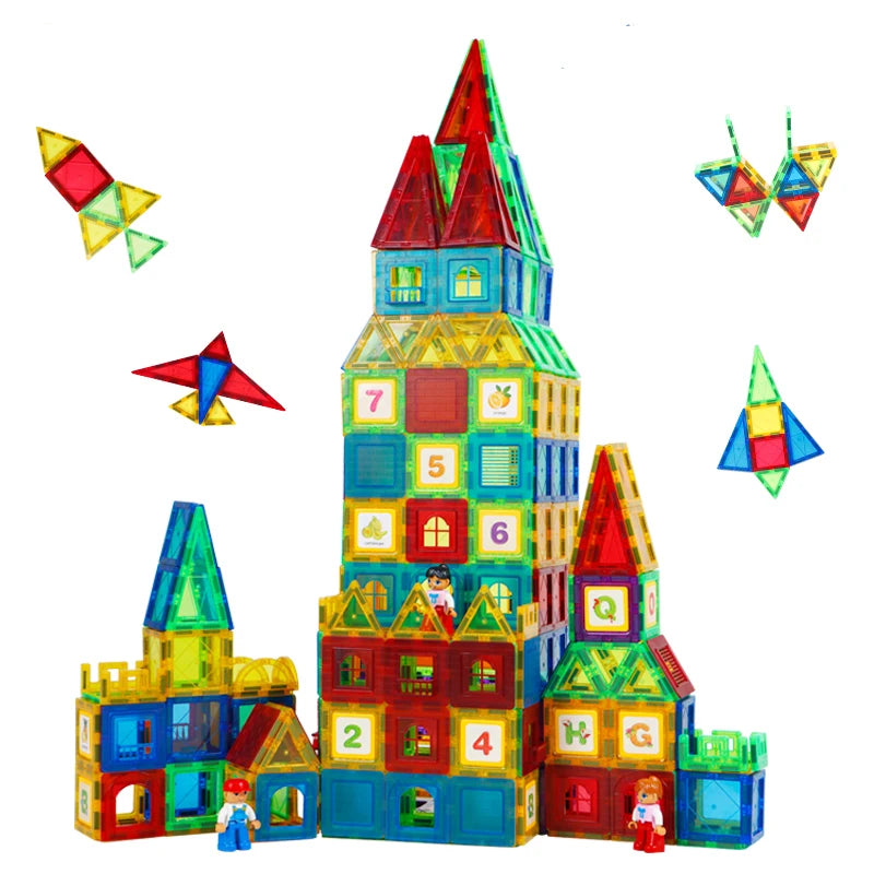Kids Magnetic Tiles 100 Pcs Building Blocks Christmas Gifts Magnet Magnetic Building Block Magnetic Tiles for Kid