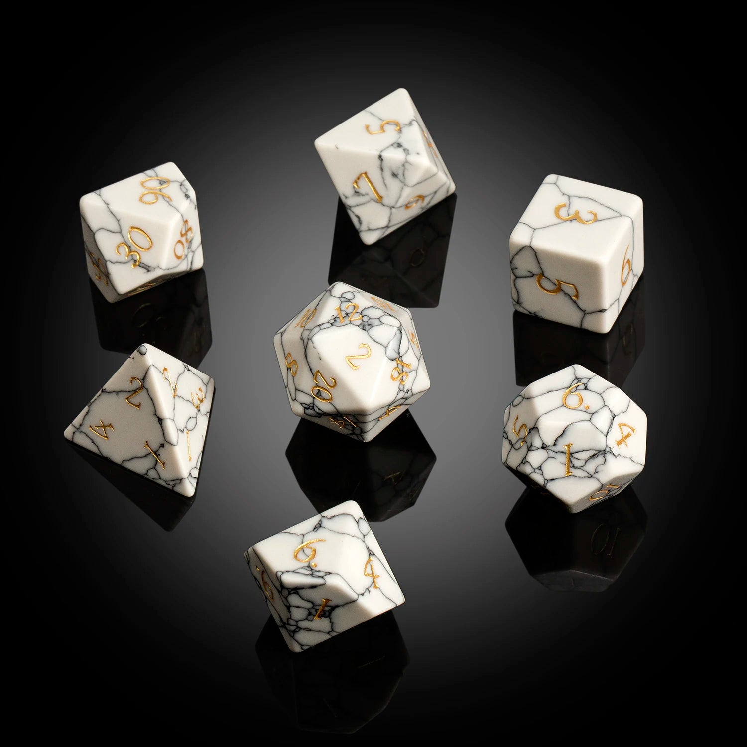 New Style Gemstone Dice 16mm Custom DND Polyhedral Dice Set with Metal Box for Dungeons and Dragons Tabletop Game