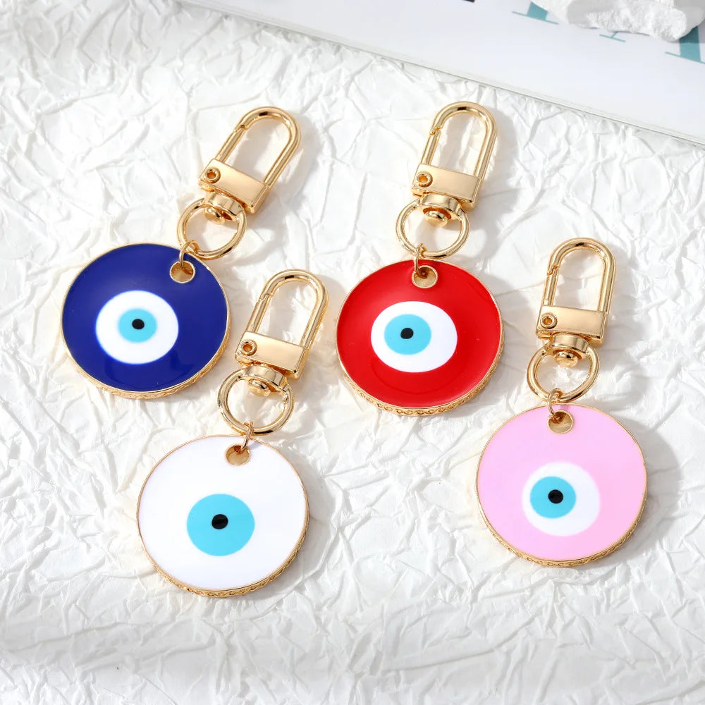 2023 NEW Wholesale Fashion Charm Crystal Rhinestone Fatima Hasma Hand Turkish Big Blue Evil Eye Keychains