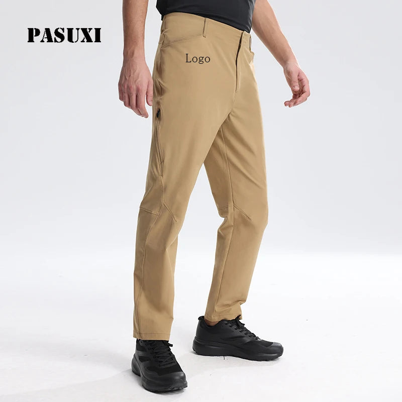 PASUXI Hot Quick-Drying Breathable Sports Trousers Men's Hiking Pants with Wear-Resistant Soft Shell for Men's Summer Training