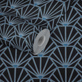 Made Germany Geometric Black Blue White Non Woven Vinyl Wallpaper Rolls Abrasion-Resistant Light Resistant Living Room Kitchen