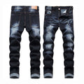 New Style Men Ripped Washed Denim Jeans Pants Custom Print Breathable Slim Fit 100% Cotton Quick Dry Eco-Friendly Outdoor