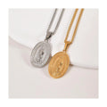 Stainless Steel Regious Women Jewelry Christian Mother Mary Pendant Necklace PVD Gold Plated Guadalupe Virgin Mary Necklaces