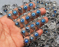 Handcrafted Brass Material Silver Plated Evil-Eye Gemstone Crystal Designer Assorted Ring Wholesale Lot From Indian Manufacturer
