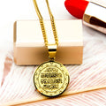 Trendy Gold Plated Stainless Steel Link Chain Pendant Men and Women's Fashion Jewelry with Arabic Character Gift Accessory