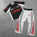 Wholesale Custom Co-ord Two Piece Street Fit Graphic Sportswear Set for Men Elastic Waist Flare Joggers Plus Size Breathable