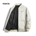 PASUXI Men's Outdoor Lightweight Breathable Crew Neck Warm Winter Jacket Plus Size Outdoor Casual Coat