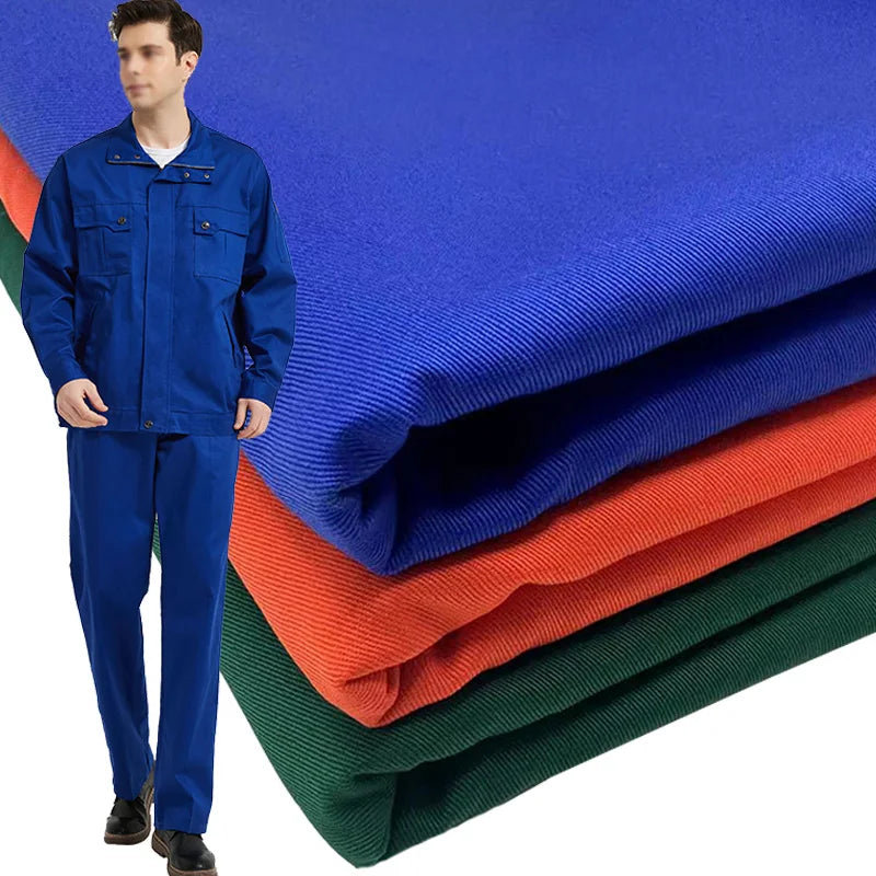 Stock 100% Cotton Twill Fabric All-Cotton Drill Khaki Drill Single Drill Many Colors Anti-Static for Workwear Uniform Clothes