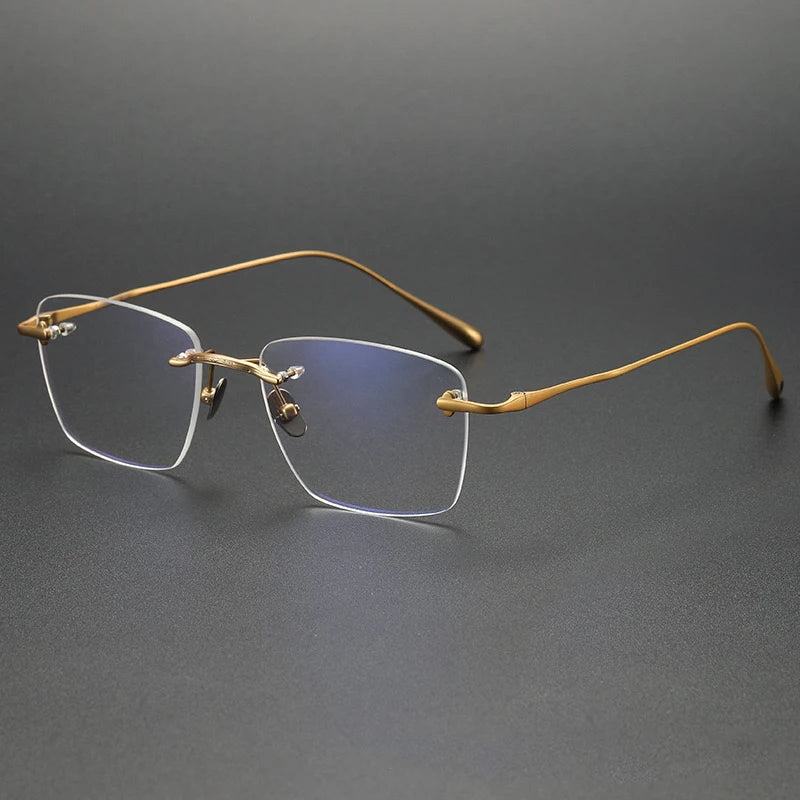 Retro Titanium Frame Rimless Glasses Frames Wholesale Pure Titanium Rimless Optical Glasses Frames