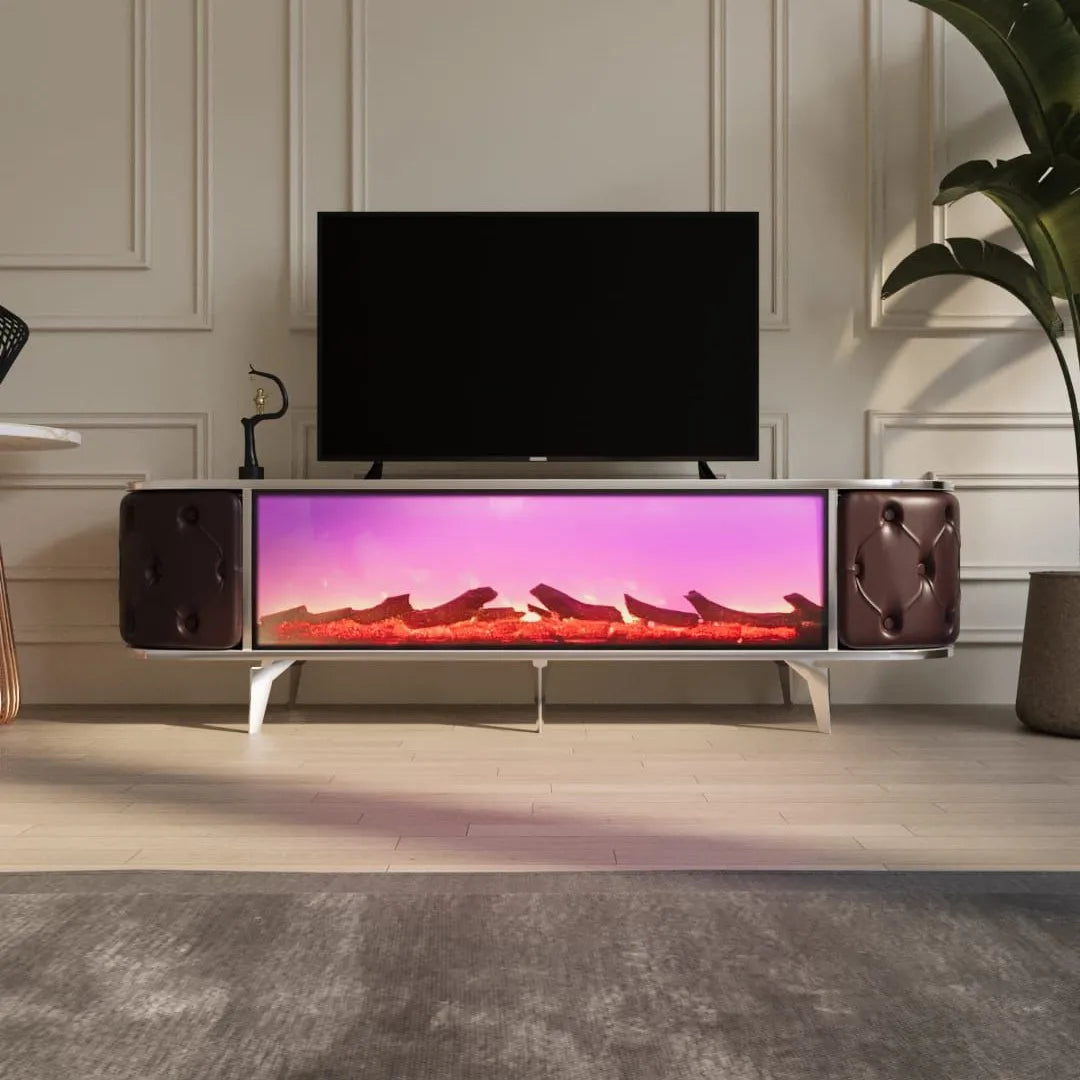 Wooden Elctronic Fireplace Tv Stands Hot Selling Product Modern and Luxury Tv Stands With Bluetooth Connection
