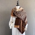 2025 Ladies Women Autumn Winter Leopard Pattern Scarf Women Thick Warm Double Sided Shawl Wrap