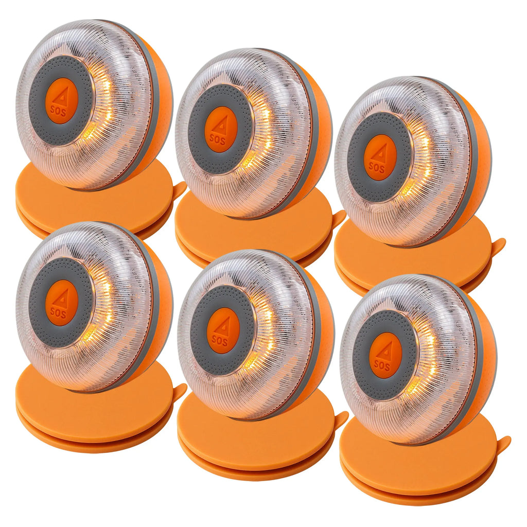 6x V16 Connected Emergency Lights Approved DGT 3.0 Data valid until 2038 + Universal Suction Cup Mount