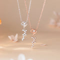 925 sterling silver rose gold plating rose necklace zircon dot wholesale