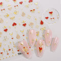 Factory Produced Exquisite Valentine's Day Nail Art Stickers Gold Foil Nail Jewelry Decals