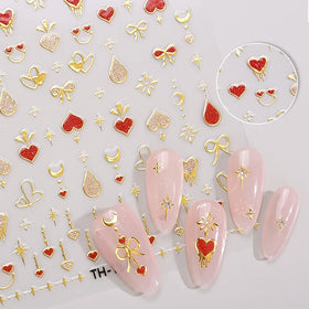 Factory Produced Exquisite Valentine's Day Nail Art Stickers Gold Foil Nail Jewelry Decals