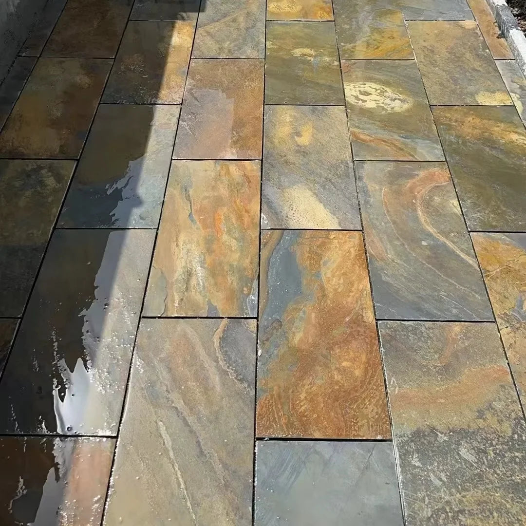 Modern Rustic Natural Slate Paving Stone Split Surface Eco-Friendly Weatherproof Outdoor Walkways Garden Paths Villas Parks