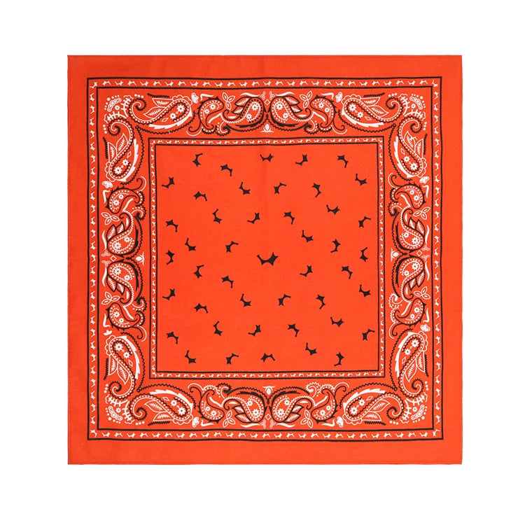 Wholesale Custom Design and Printing Soft Cotton 22 Inches Fashion Paisley Square Bandana for Festival Event