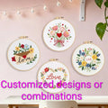 Cute Flower Embroidery Kits for BeginnersAdults Starter Cross Stitch Kit DIY Needlepoint Kits