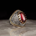 Wholesale 925 Sterling  Made Ottoman Style Men's Ring. Rhodium and Gold Bi-color  Turkey