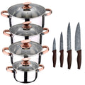 SAN IGNACIO Altea 8-piece stainless steel cookware set suitable for induction hobs with a set of 4 stainless steel kitchen