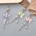 Korean Y2K Sweet and Cool Style Acrylic Bowknot Keychain Small Pendant Versatile Heart Pendant Mobile Phone Bag Charm