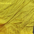 Crystal Gemstones Yellow Power Mesh Fabric with 4-Way Stretch Rhinestone Mesh for Bridal Gowns