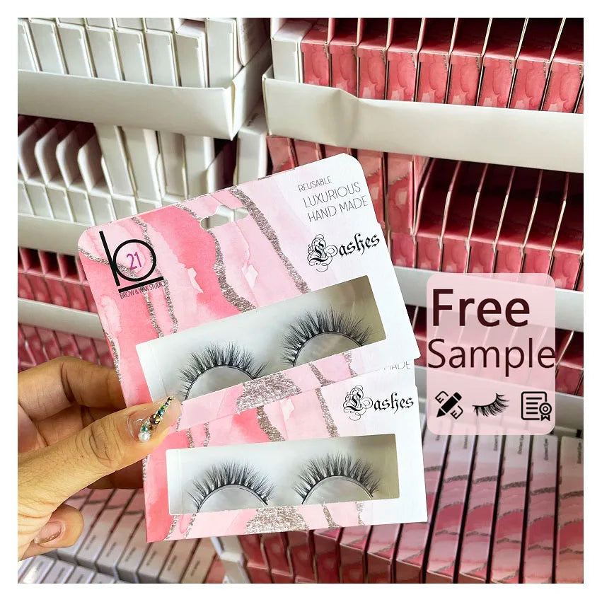 Bulk Stock New Custom Logo Handmade False Lashes Full Strip Eyelashes Wholesale