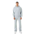 Heather Grey Men's Winter Oversized Casual Training Flared Sweatpants Drop Shoulder Boxy Hoodie Set Loose Fit 100% Cotton