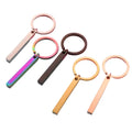 NEW Custom Logo 3D Strip Bar Keychain Stainless Steel Blank for Engraving Stamping Blank Rectangle Metal Keychains Key Ring
