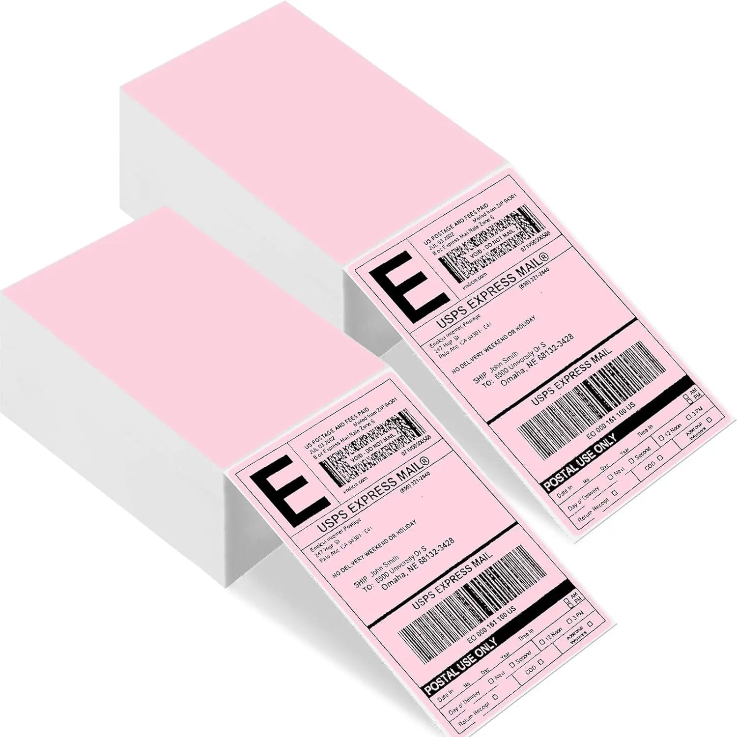 Waterproof Reusable Pink 4X6 Adhesive Sticker Direct Thermal Shipping Label for Packaging Labels