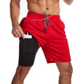 Fashions Multi-functional Design Jogger Shorts Breathable 2 in 1 Men's Gym Shorts