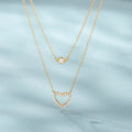 CANNER 18K 14K Gold Double Layered Heart 5A Zircon Pendant Women Girls Necklace Gift Trendy Jewelry S925 Silver MegaBDM