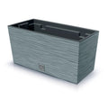 Cement-colored planter with reservoir FURU collection 39.5 x 18.5 x 19.5 cm 8 L capacity.