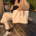 Reusable Custom Shopping Bag logo Printed Canvas Bag Cotton Canvas Tote Zipper