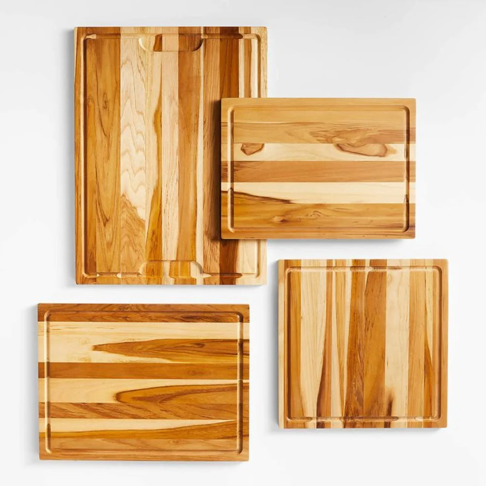 Hot Selling Food-Safe Bamboo Kitchen Utensils Includes Acacia Wooden Cutting Board Set with Comfortable Handle