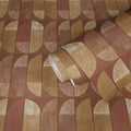 Made in Germany Modern Geometric Orange Yellow Cream Non Woven Vinyl Wallpaper Rolls for Living Room Hotel & School-1005x053m