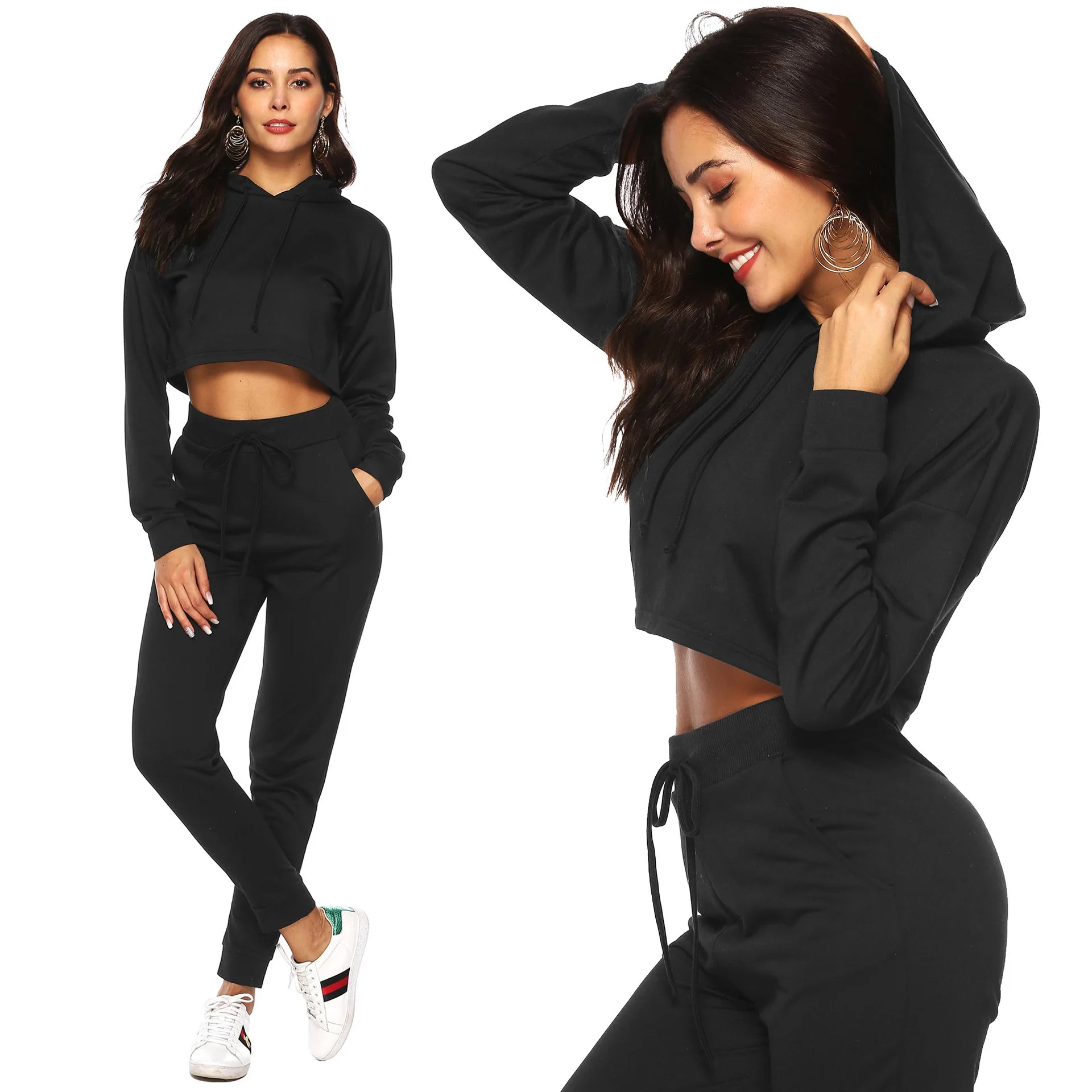 Plus Size Oversized Women Hoodies Sweatshirts Cropped Top Pullover For Women Sweater Up Winter Hoodie Gym Women