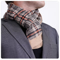 Exve Exclusive Orange Beige Black Gradient Tartan Plaid Square Pattern Wool Winter Double-Sided Turkey Scarf for Men