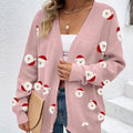 Hot Sale Women's Christmas Santa Long Sleeve Cardigan Knitting Christmas Sweater Girl Winter