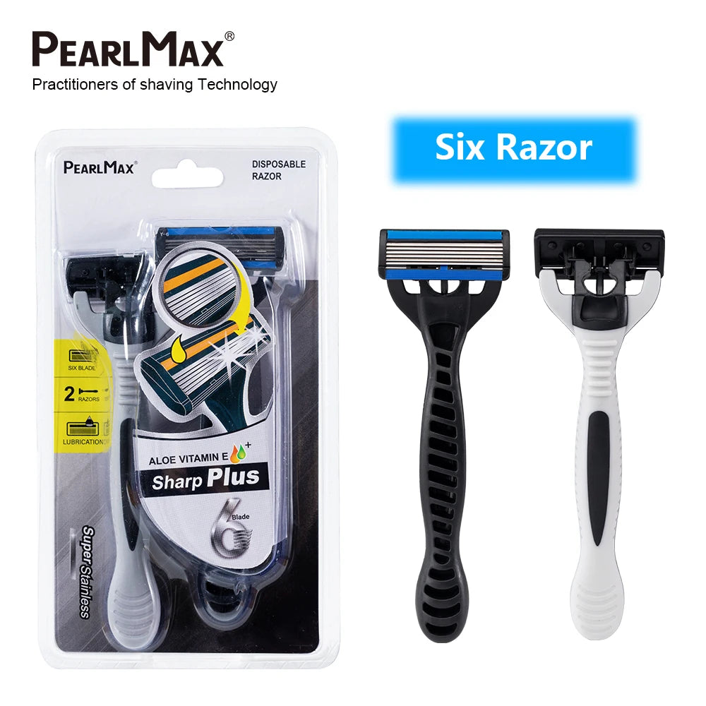 PearlMax Male Face Disposable Six Blade Shaving Razor Six Blades Shavers for Men