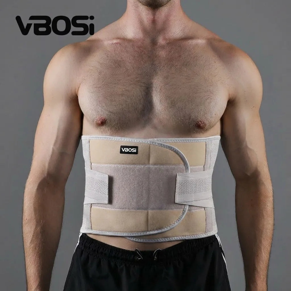 VBOSI Breathable Waist Lumbar Lower Back Support Belt for Back Pain Relief Weight Lifting Gym with Adjustable Straps MegaBDM