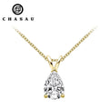 Teardrop 1.5CT Pear Cut 925 Sterling Silver VVS Moissanite Pendant Chain Necklace for Women with Gra Certificate