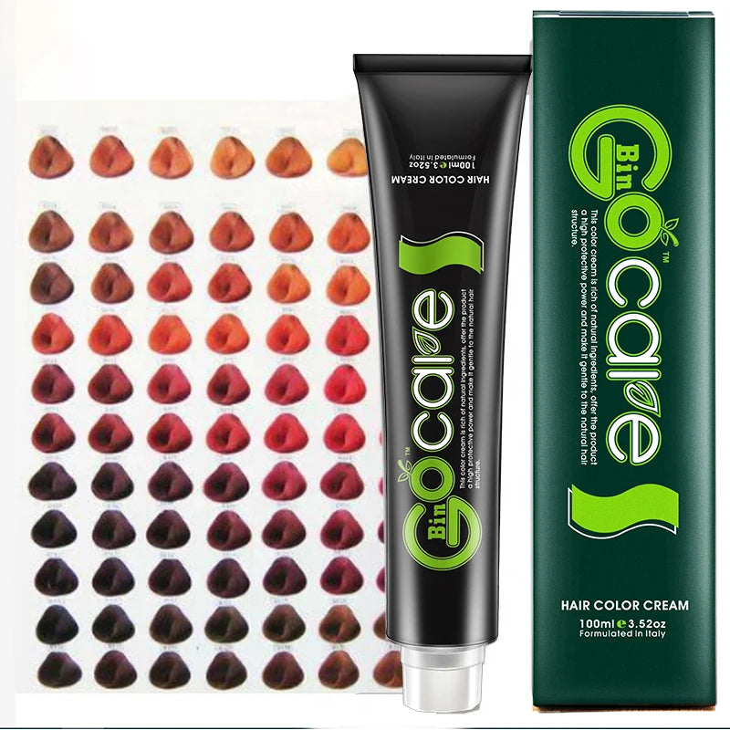 Bingo Free Sample Gocare Italy Formula Salon Use 100% Coverage Gray Hair Color Cream 79 Colors Natural Hair Dye