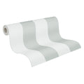 Made Germany-Stripes Plaid White Grey Non Woven Vinyl Wallpaper Rolls-Living Room Hotel School Use-10.05x0.53m Highly