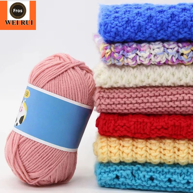 China Manufacturer Yarn Crochet 100% Acrylic Milk Cotton Yarn 50G Crochet Yarn Milk Cotton for Crochet