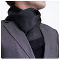 Exve Exclusive Double-Sided Black Scarf with Silver Geometric Pattern Knitted Accessory AE3471