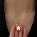 Fashion Simple Ins Avocado Shell Pendant Necklace Creative Design Trend Waterproof Stainless Steel Necklace Fashion Jewelry